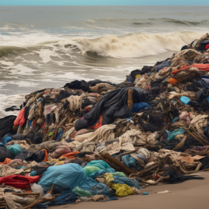 discarded clothing piles on the shores of Accra in Ghana