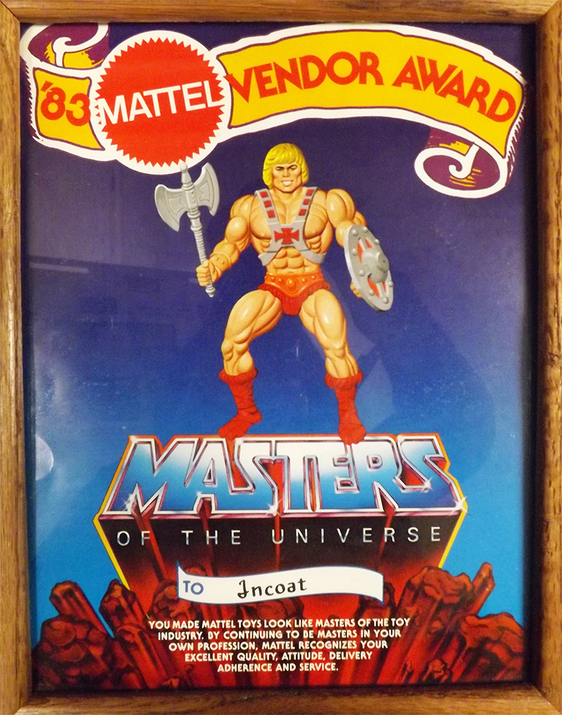 Vendor Award Received in 1983 from Mattel